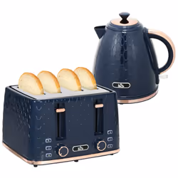 HOMCOM 1.7L Kettle and Toaster Set with Defrost Reheat and Crumb Tray Blue - Additional view 8