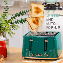 HOMCOM 1.7L Kettle and Toaster Set with Defrost Reheat and Crumb Tray Green - Additional view 4