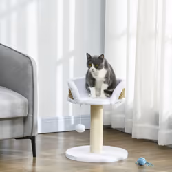 PawHut Cat Tree Tower Activity Centre with Scratching Posts White