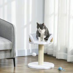 PawHut Cat Tree Tower Activity Centre with Scratching Posts White