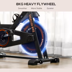 HOMCOM 8kg Flywheel Exercise Bike with Adjustable Height, Resistance, Black - Additional view 5