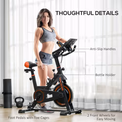 HOMCOM 8kg Flywheel Exercise Bike with Adjustable Height, Resistance, Black - Additional view 6