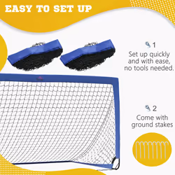 HOMCOM Football Goal Folding Outdoor with All Weather Net 6'x3' Blue