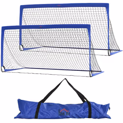 HOMCOM Football Goal Folding Outdoor with All Weather Net 6'x3' Blue - Additional view 8
