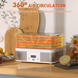 HOMCOM 5 Tier Food Dehydrator, 245W for Drying Fruit, Meat, Vegetable, White - Additional view 5