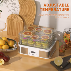 HOMCOM 5 Tier Food Dehydrator, 245W for Drying Fruit, Meat, Vegetable, White - Additional view 6
