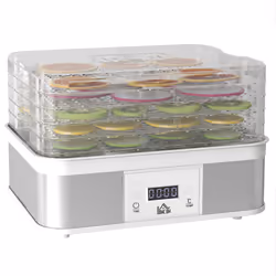 HOMCOM 5 Tier Food Dehydrator, 245W for Drying Fruit, Meat, Vegetable, White - Additional view 8