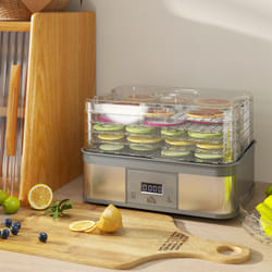 HOMCOM 5 Tier Food Dehydrator, 245W for Drying Fruit, Meat, Vegetable, Grey