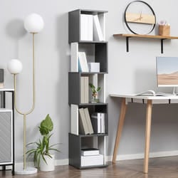 HOMCOM 5-Tier Bookshelf Freestanding Bookcase Storage Shelves, White