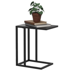 HOMCOM C Shape Side Table w/ Wood-Effect Top, Black