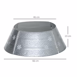 HOMCOM 66cm Christmas Tree Collar with Hollow Snowflake Patterns Silver