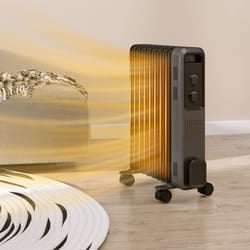 HOMCOM Oil Filled Radiator Portable Heater W/ 9 Fin, 3 Heat Settings Grey