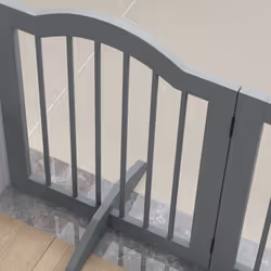 PawHut Freestanding Pet Gate Barrier 3 Pannel w/ Support Feet Light Grey - Additional view 8