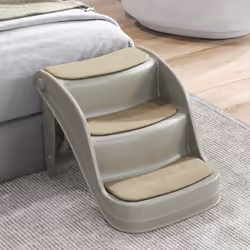 PawHut Foldable Pet Stairs 3 Steps with Non-slip Mats for Small Dogs, Grey - Additional view 5