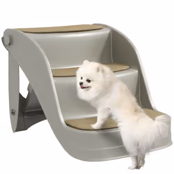 PawHut Foldable Pet Stairs 3 Steps with Non-slip Mats for Small Dogs, Grey - Additional view 8