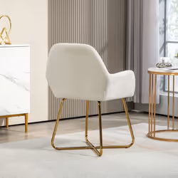 HOMCOM Modern Accent Chair Velvet-Touch Upholstered Armchair Cream White - Additional view 5