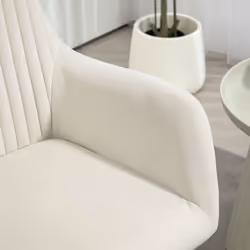 HOMCOM Modern Accent Chair Velvet-Touch Upholstered Armchair Cream White - Additional view 6