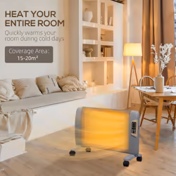 HOMCOM Mica Electric Space Heater, Portable Heater, 2 Heat Settings, Grey - Additional view 4