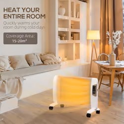 HOMCOM Mica Electric Space Heater, Portable Heater, 2 Heat Settings, White - Additional view 4