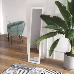 HOMCOM Full Length Mirror, Farmhouse Wall Mirror, Hanging & Freestanding