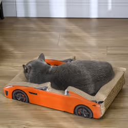 PawHut 2 in 1 Cat Scratching Board with Catnip, Car-shaped Cat Scratch Bed - Additional view 6
