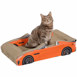 PawHut 2 in 1 Cat Scratching Board with Catnip, Car-shaped Cat Scratch Bed - Additional view 8
