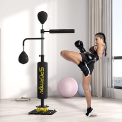 SPORTNOW Boxing Bag, Freestanding Punching Bag with Reflex Bar, Speed Balls