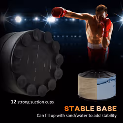 HOMCOM 3-in-1 Punching Bag with 2 Speedballs, 360 Reflex Bar, Red - Additional view 5