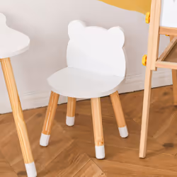 HOMCOM 3-Piece Kids Table and Chair Set with 2 Bear-Shaped Chairs, White - Additional view 8