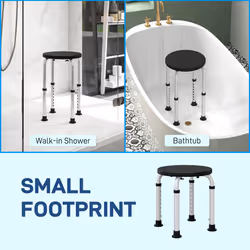 HOMCOM Bath Chair Height Adjustable Shower Seat for Elderly Disabled Black - Additional view 4
