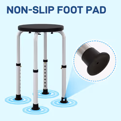 HOMCOM Bath Chair Height Adjustable Shower Seat for Elderly Disabled Black - Additional view 5