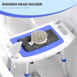 HOMCOM Shower Stool for Elderly Disabled Adjustable Shower Stool Blue - Additional view 4
