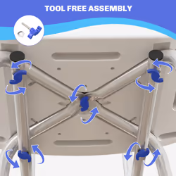 HOMCOM Shower Stool for Elderly Disabled Adjustable Shower Stool Blue - Additional view 5
