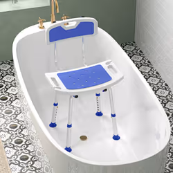 HOMCOM Shower Stool for Elderly Disabled Adjustable Shower Stool Blue - Additional view 8