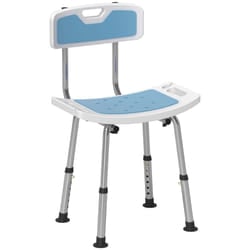 HOMCOM Shower Stool for Elderly Disabled Adjustable Shower Stool Light Blue