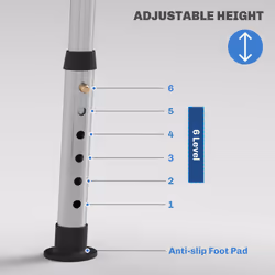 HOMCOM Shower Stool for Elderly Disabled Adjustable Shower Stool Light Blue - Additional view 6