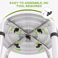 HOMCOM 360 Degree Swivel Shower Stool w/ Non-Slip Feet for Disabled Green - Additional view 4