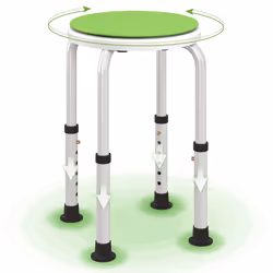 HOMCOM 360 Degree Swivel Shower Stool w/ Non-Slip Feet for Disabled Green - Additional view 7