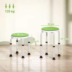 HOMCOM 360 Degree Swivel Shower Stool w/ Non-Slip Feet for Disabled Green - Additional view 8