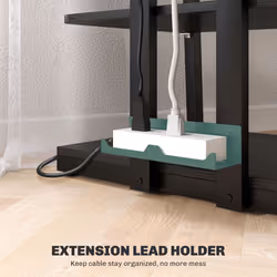HOMCOM HiFi Rack Stand w/ Power Strip Rack 4-Tier Record Player Stand Black