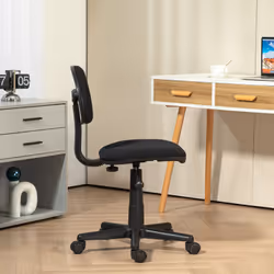 HOMCOM Armless Office Chair with Adjustable Height 360 Swivel Wheels Black - Additional view 5