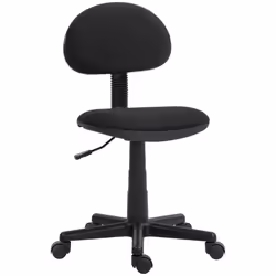 HOMCOM Armless Office Chair with Adjustable Height 360 Swivel Wheels Black - Additional view 7