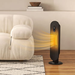 HOMCOM Ceramic Space Heater Tower Heater W/ 45 Oscillation, Black