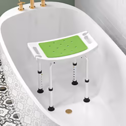 HOMCOM Adjust Aluminium Bath Stool Shower Non-Slip w/ Shower Hole, Green - Additional view 6