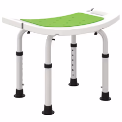 HOMCOM Adjust Aluminium Bath Stool Shower Non-Slip w/ Shower Hole, Green - Additional view 8