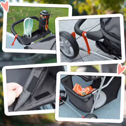 PawHut Pet Stroller Pushchair Carrier for Cat Puppy with 3 Wheels Dark Grey - Additional view 5