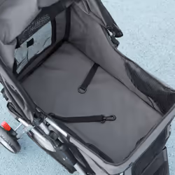 PawHut Pet Stroller Pushchair Carrier for Cat Puppy with 3 Wheels Dark Grey - Additional view 6