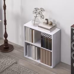 HOMCOM Bookshelf Display Storage Shelf with 2 Compartments for Study White - Additional view 5