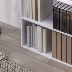 HOMCOM Bookshelf Display Storage Shelf with 2 Compartments for Study White - Additional view 7