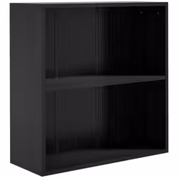 HOMCOM Bookshelf Display Storage Shelf with 2 Compartments for Study Black